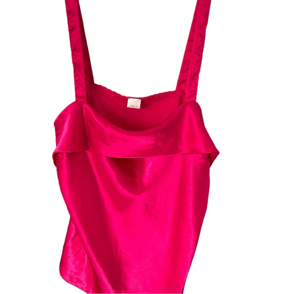 VTG Delicates Women's Camisole Sz Large Magenta Silky Soft Cami Glam Tank Top…